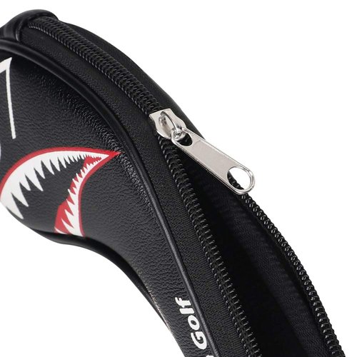 Craftsman Golf 10pcs/Set Shark Golf Club Iron Head Covers Headcover with No. on Both Sides Suitable for Right and Left Handed Golfer Zipper Closure (Iron Headcover)