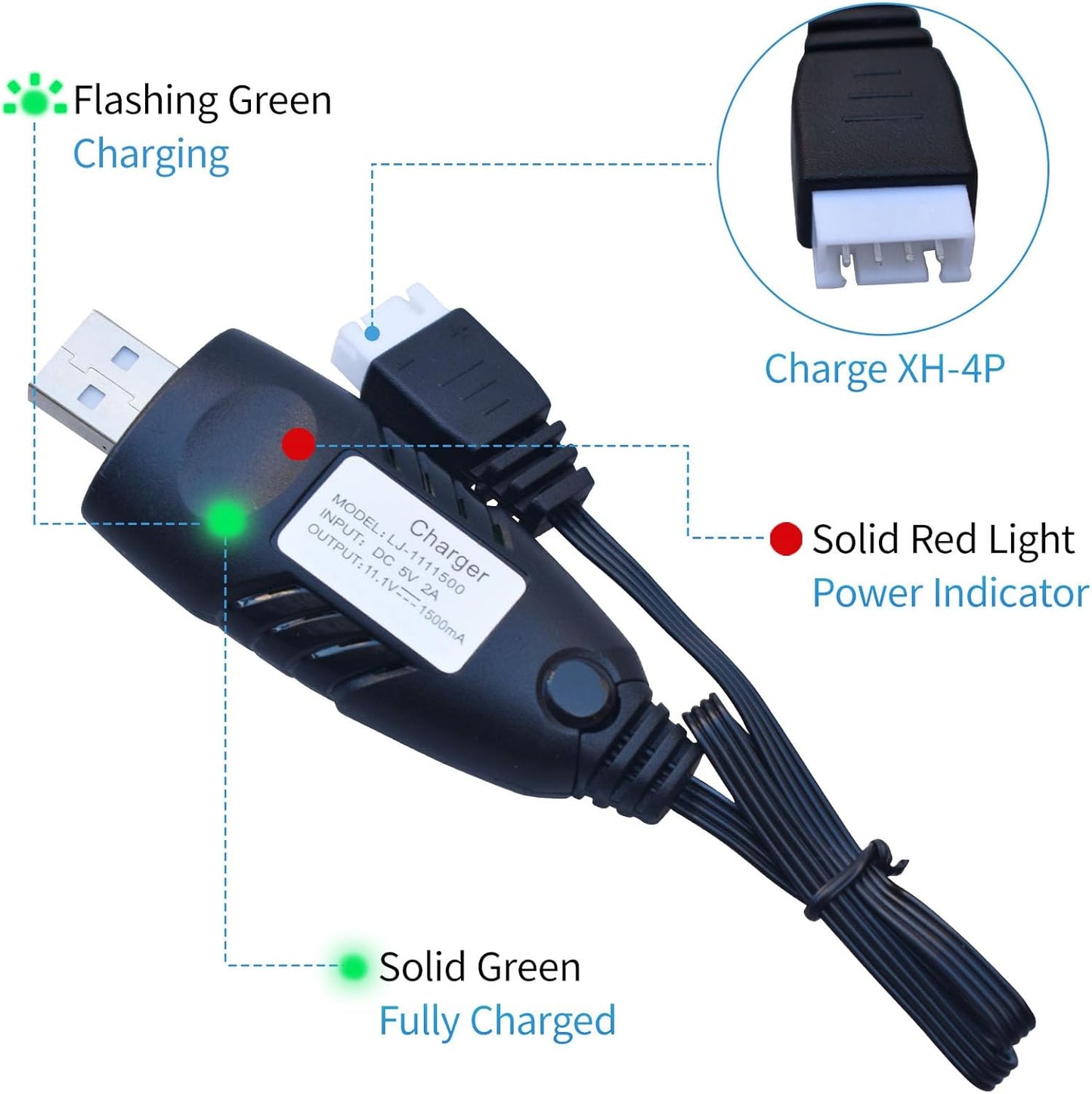 Skiennix Water Bead Gel Ball Blaster - 11.1V 2000mAh Rechargeable Battery with USB Charging Cable | 1-Pack