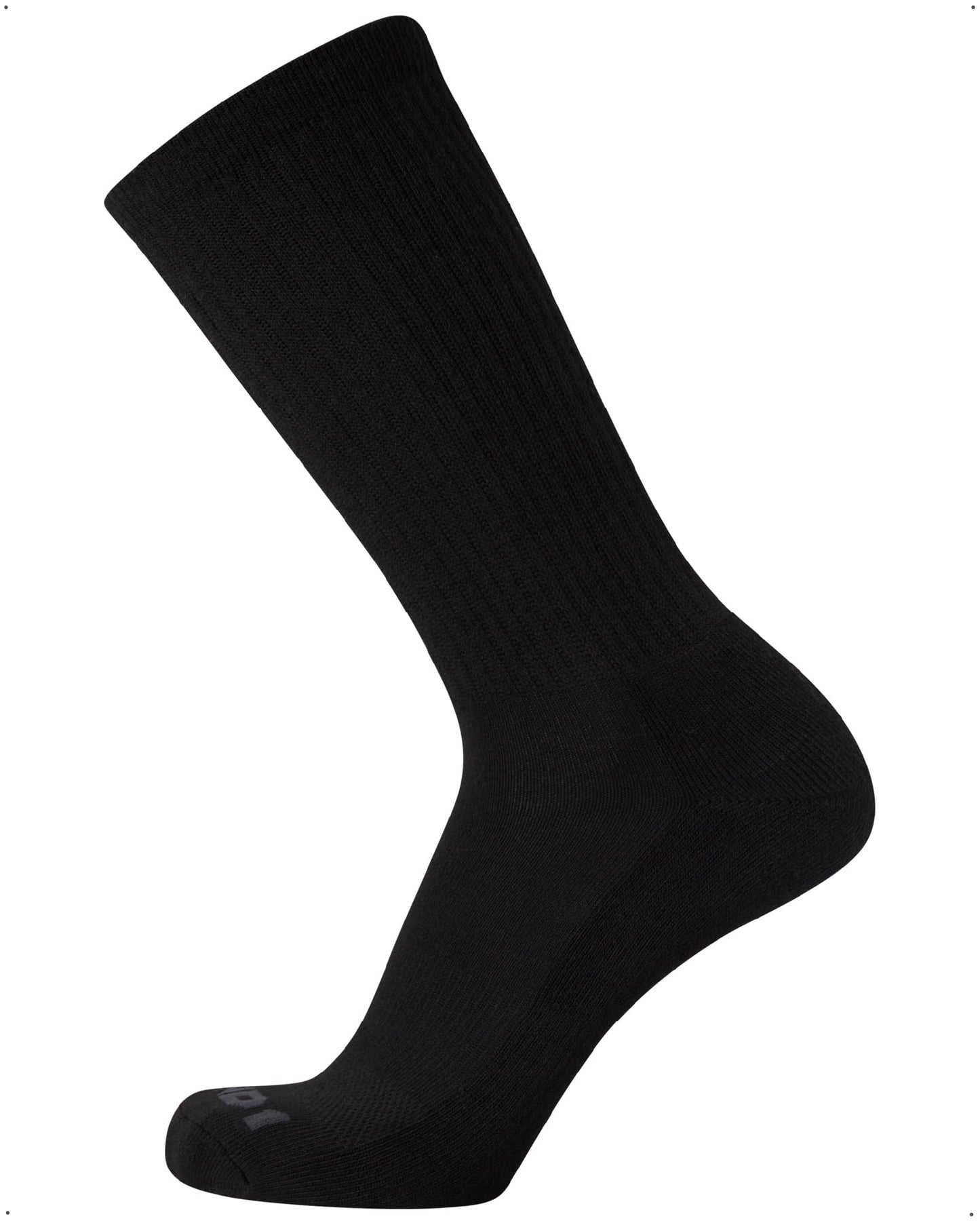 AND1 Men's Athletic Cushion Crew Socks (Size: 6-12.5), Black, 12PK
