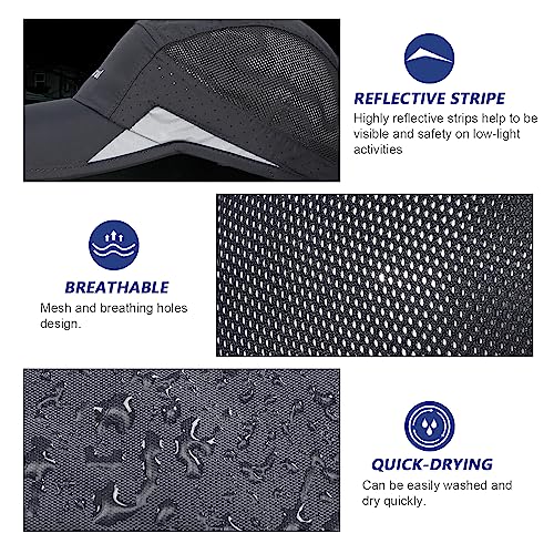 AYPOW Unisex Breathable Mesh Baseball Cap 2 Pack Grey & Deep Grey Sports Hat