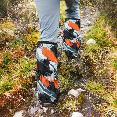 Waterproof Adjustable Hiking Leg Gaiters for Snow and Mud - Doodle, L/XL