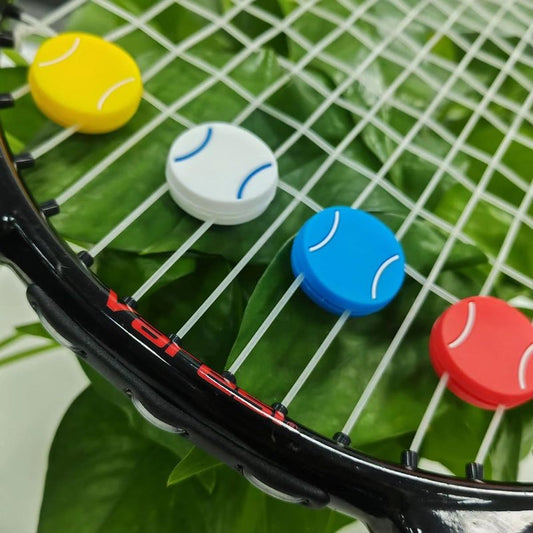 Leewoth 8pcs Tennis Racquet Dampener Natural Rubber Tennis Racket Damper Shock Silicone Tennis String Shock Damping (Yellow, Blue, White, Red)