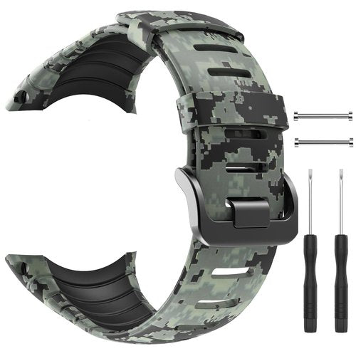 patrohoo Bands for Suunto Core Strap, Rubber Replacement Watch band for Suunto Core SS014993000,Transparent Camouflage