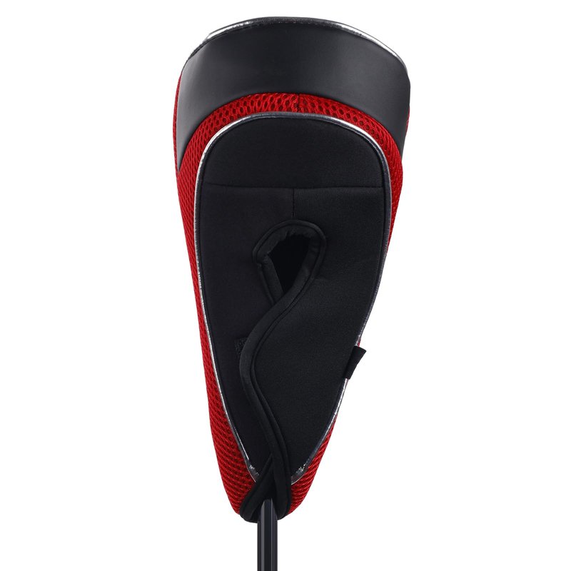 Andux Golf Club Driver Wood Head Covers with Hook & Loop Set of 3 Black/Red