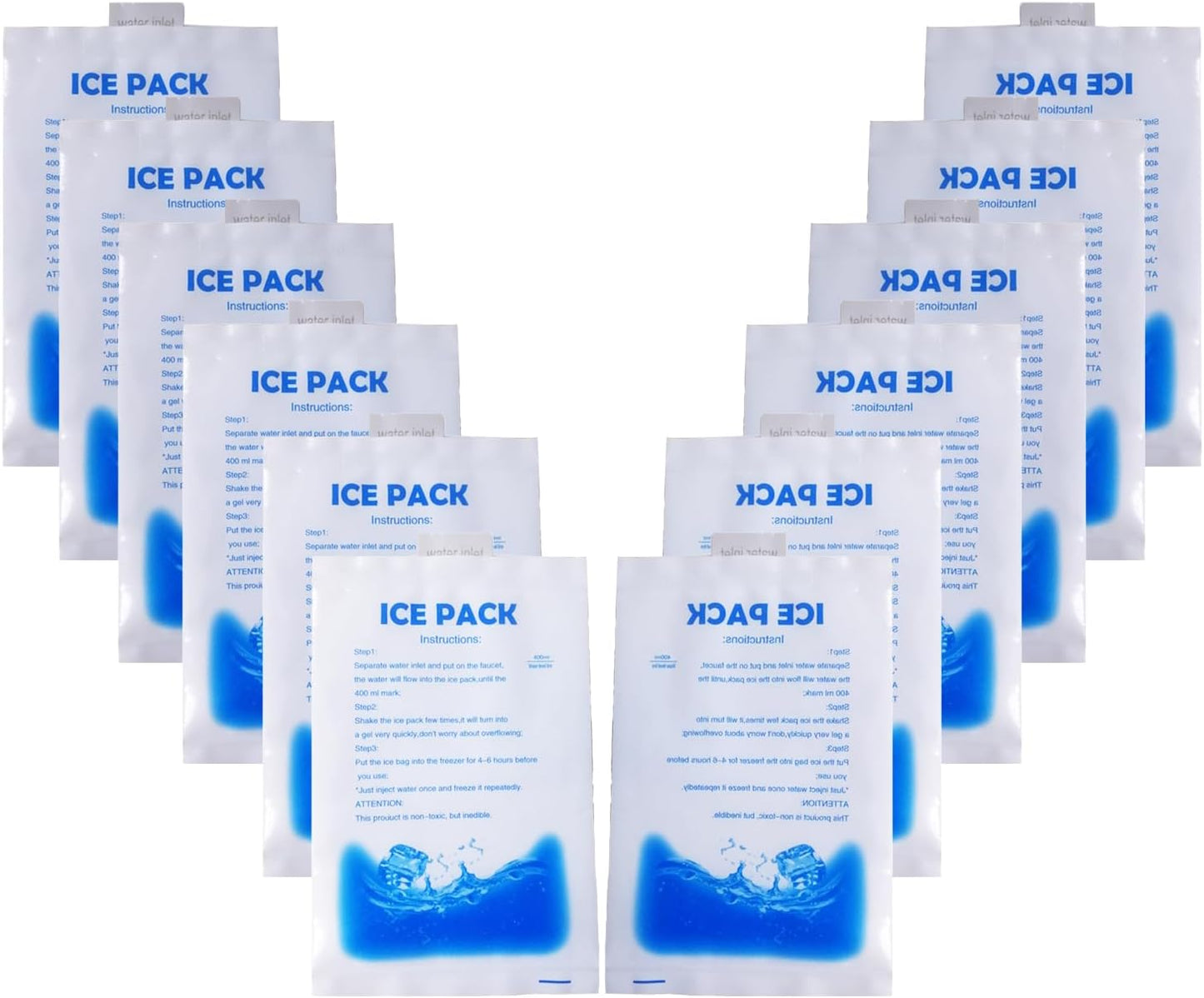 Skiennix 12Pcs Gel Ice Packs - Reusable Cold Packs for Cooling Vests & Injury Relief