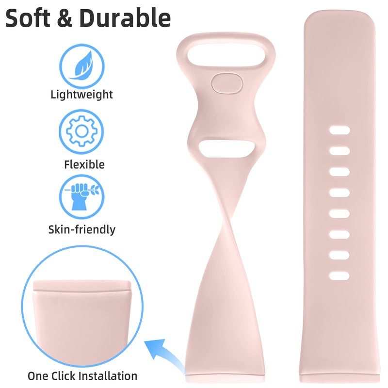 Getino Compatible with Fitbit Sense/Sense 2 Bands/Versa 3/ Versa 4 Bands Women Men, Silicone Sport Accessories, Band for Fitbit Sense/Sense 2/ Versa 4/ Versa 3, Small Lilac/Pink/Lavender/White
