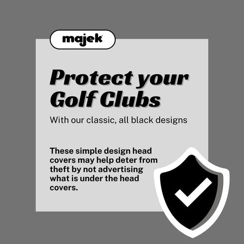 Black Golf Zipper Head Covers Driver 1 3 5 X Fairway Woods Headcovers Metal Neoprene Traditional Plain Protective Covers Fits All Fairway Clubs and Drivers up to 460cc for Golfing Buddies