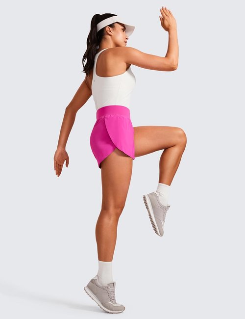 CRZ YOGA High Waisted Running Shorts - Comfy Mesh Liner for Women | Quick Dry, 3-Inch Length