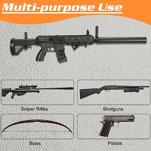 Heavy Duty Steel Gun Rack Wall Mount - Horizontal Rifle & Shotgun Hook - Black