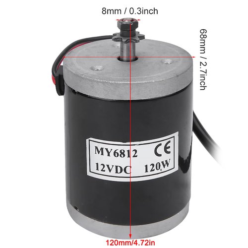 Haofy for My6812B 12 Motor, My6812 12V 120W High Speed Small Brush Motor with Belt Pulley Electric Scooter E Accessory