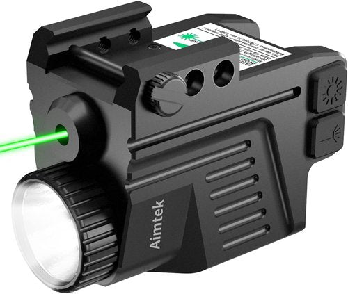 XYH-Win Battery Powered Pistol Green Laser Light Combo,350 Lumens Gun Flashlight Picatinny Weaver Rail Fits Glock Taurus g2c g3c Ruger Springfield H&K S&W,Anodized Aluminum Shell,Laser Class IIIA,5mW