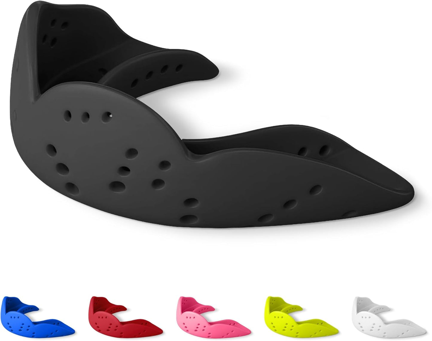 SISU Aero Large Mouthguard | Charcoal Black - 30% Stronger Protection for Team Sports - Remoldable & Ultra Slim