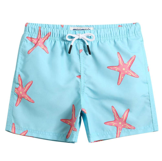 maamgic Boys Swim Trunks Toddler Swim Shorts Little Boys Bathing Suit Swimsuit Toddler Boy Swimwear,Starfish-Lake Blue,8 T