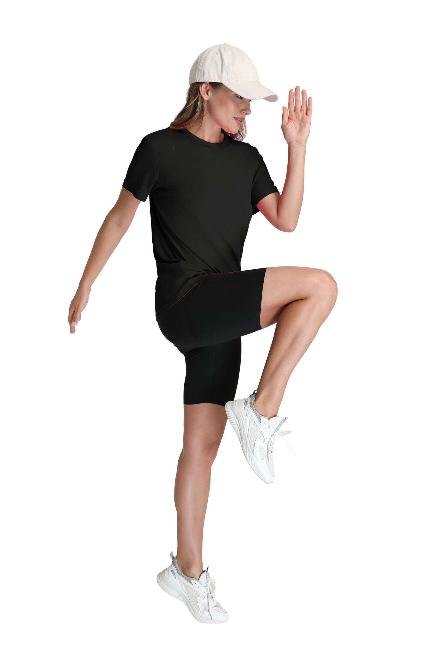 OFEEFAN Pilates Outfits for Women Beach Vacation Essentials Athletic Tops for Women Short Sleeve Tshirts Shirts for Women Black L