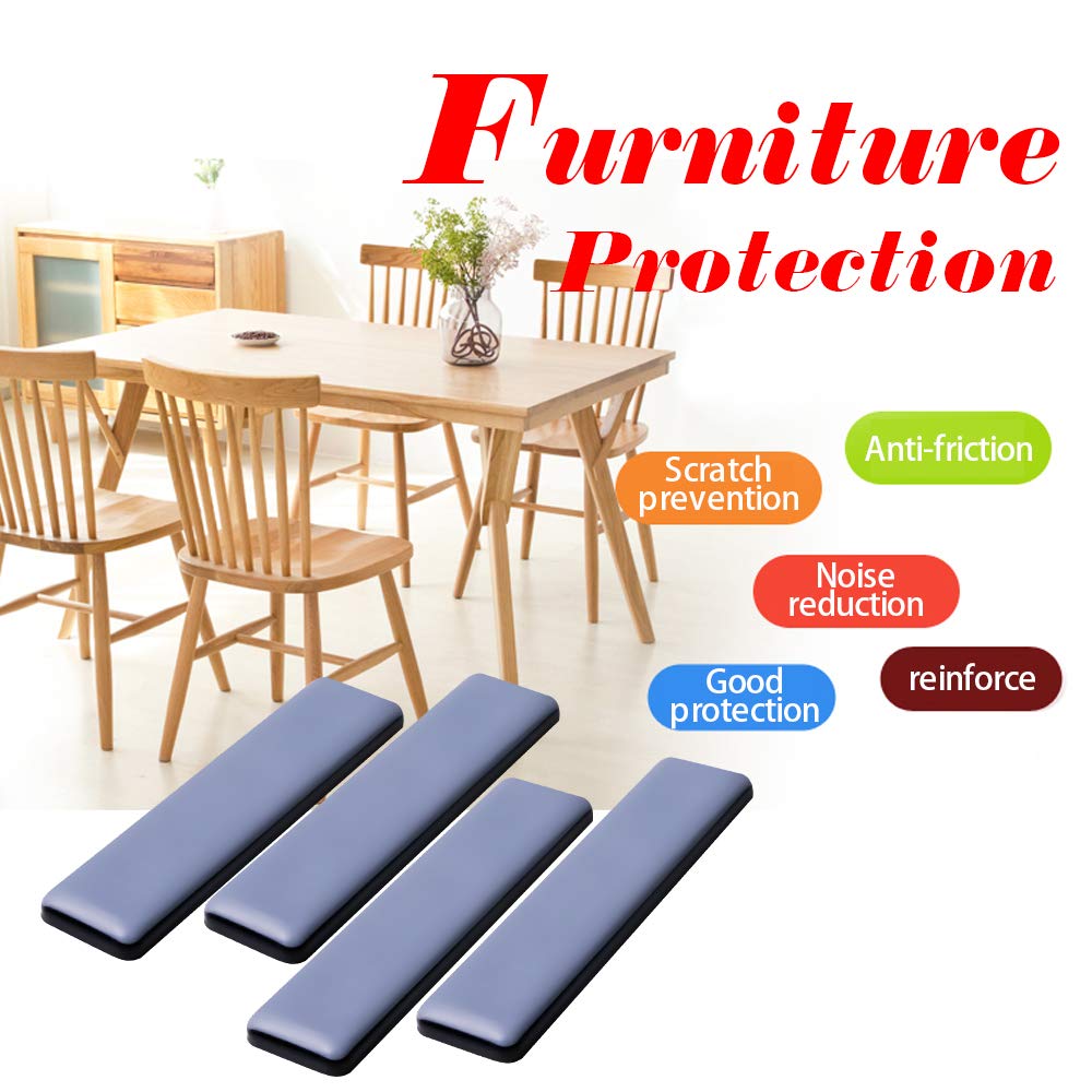 Furniture Sliders for Carpet and Hardwood Floors Adhesive Furniture Glides Sliders，Self-Stick (Teflon) Furniture Sliders Pad (8, rectangle25*100mm)