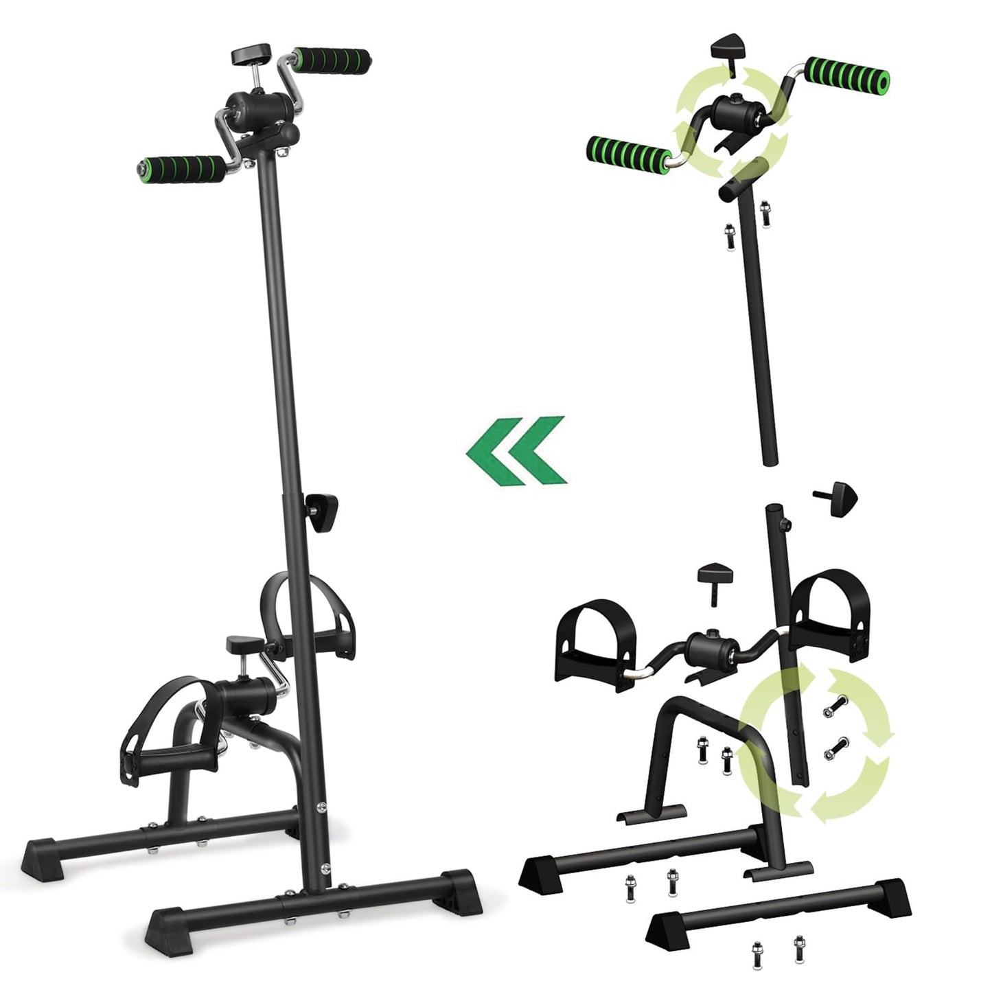 Wilitto Pedal Exerciser Bike, Elderly Exercise Bike,Hand Arm Leg Knee Peddler, Adjustable Fitness Equipment for Seniors, Elderly Home Pedal Exercise Bike for Total Body Black