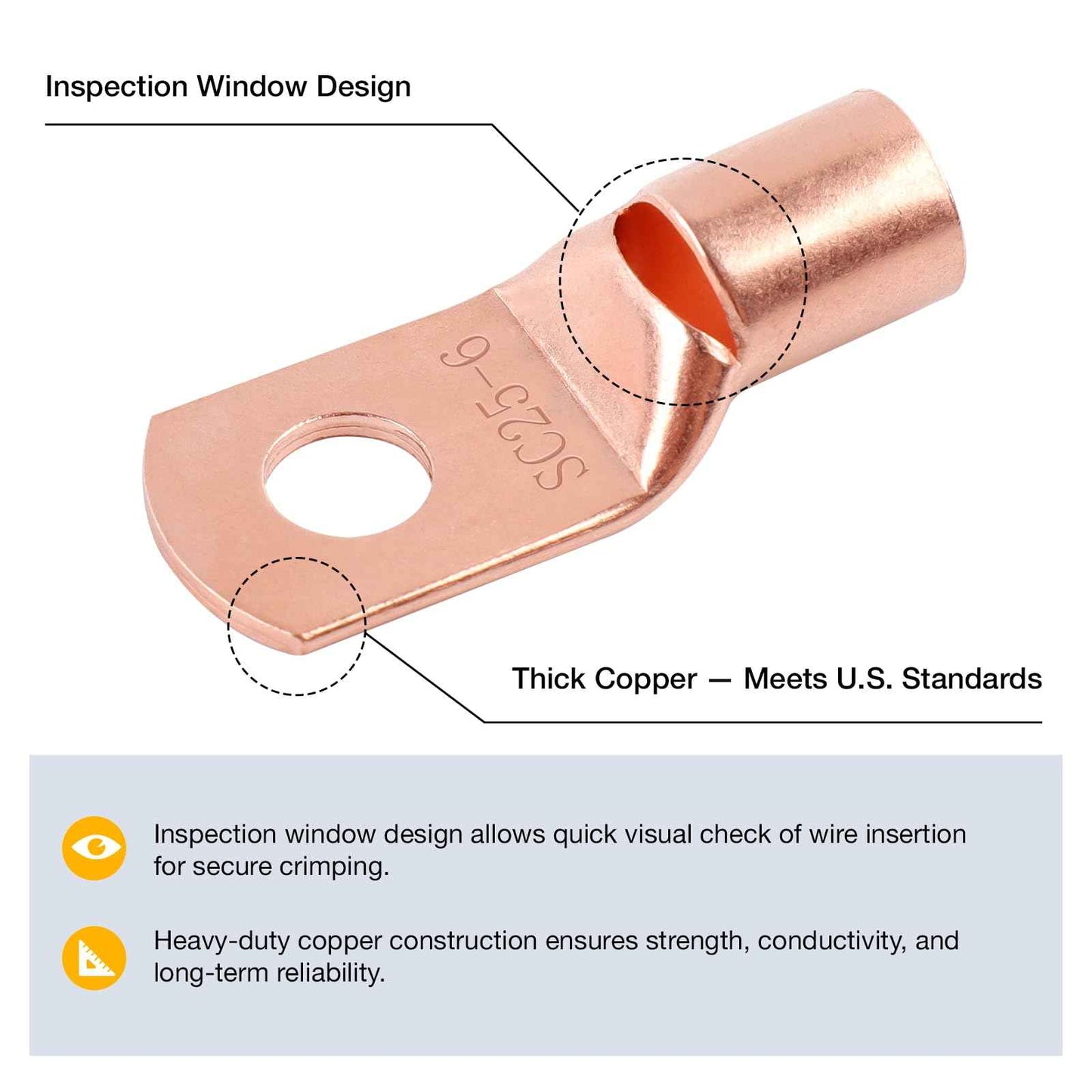 YUZES 200PCS Copper Wire Lugs AWG12 10 8 6 4 2 with Heat Shrink Set, Battery Cable Ends Ring Terminals Connectors, Crimp Terminals for Automotive, Marine, RV, Solar, Inverter & Audio Applications