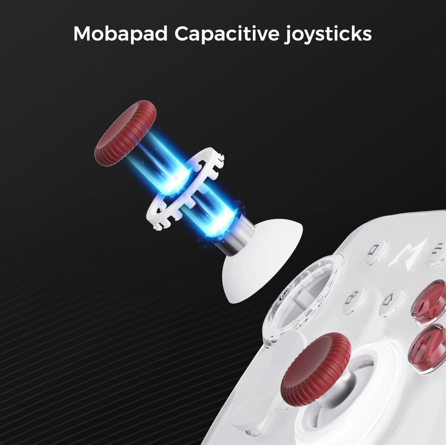 MOBAPAD Huben2 Wireless Switch Controller Pro – PC Controller with ALPS Linear Motors, Pro Controller Switch, Omron Mechanical Buttons, 6-Axis Motion (White)