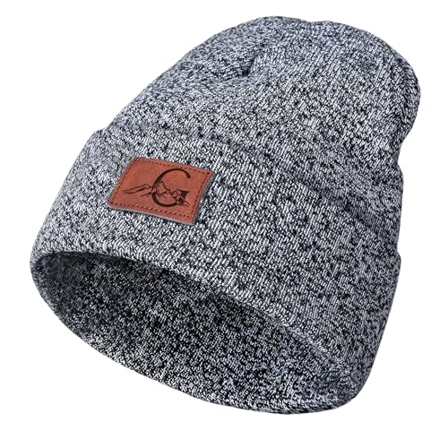 Mens Initial Beanie - Knitted Winter Skull Cap - CA River Plate Black/White