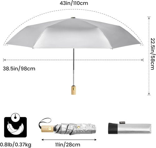 G4Free UV Protection Travel Umbrella - Compact 43 Inch, Auto Open/Close, SPF 50+ UV Blocking
