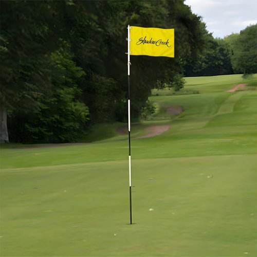 2BUT Shadow Creek Golf Course Las Vegas Golf Club Golf Pin PGA Flag Practic Putting Green Golf Flag For Backyard Garden Double-Sewn 600D Nylon Miniature Pin Flag (20"X13" Grommet)