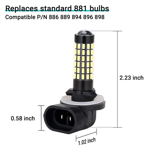 10L0L 881 Golf Cart Headlight Bulb for EZGO, Club Car DS/Precedent, 12V Head Light Bulbs Replacement, Super Bright Fog Light Bulbs, Replace OEM 1019881-01, 740047-G01
