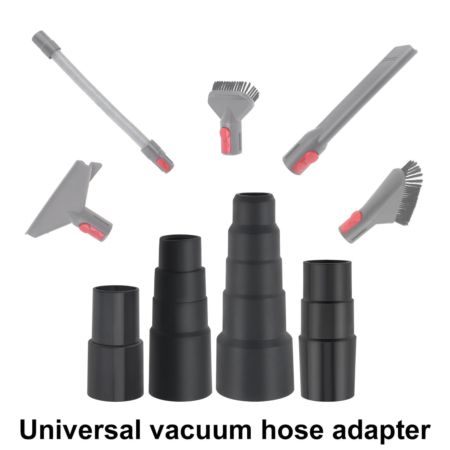 Vacuum Hose Adapters 5Pcs, Shop Vac Vacuum Hose Adapter, 2-1/2 Inch to 1-1/4 Inch; 1-1/4 Inch to 1-3/8 Inch to 1-1/2 Inch; 1-3/8 Inch to 1-1/4,Vacuum Connector Attachment for Wet Dry Shop Vac Cleaner