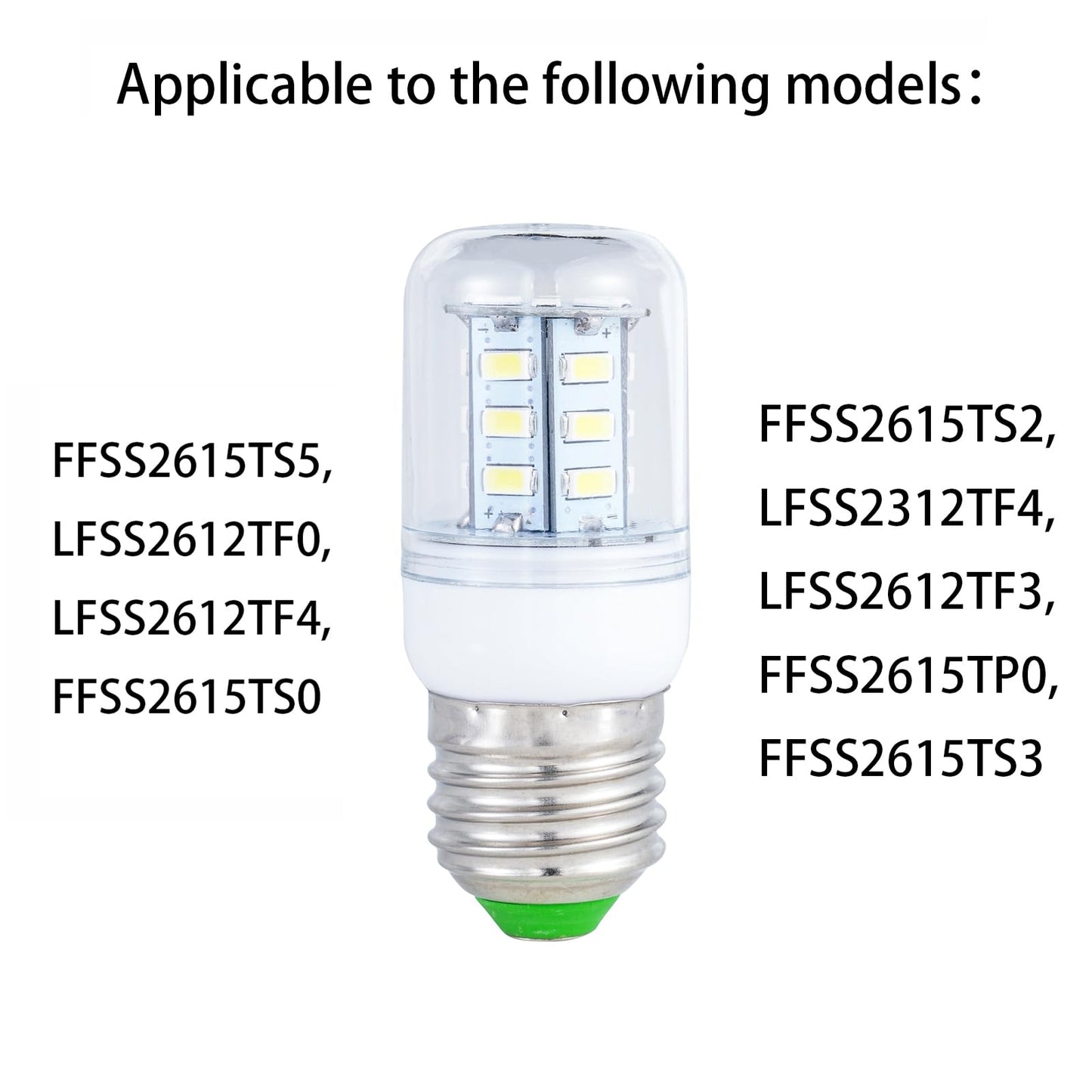 Light Bulb for Frigidaire Refrigerator FFSS2615TS5,LFSS2612TF0,LFSS2612TF4,FFSS2615TS0/o,FFSS2615TS2,LFSS2312TF4,LFSS2612TF3,FFSS2615TP0,FFSS2615TS3 kei D34I LED Bulb Replacement (White Light*2 Pcs)