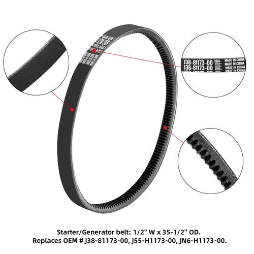AIPSET Golf Cart Dive Belt & Starter Belt Compatible with Yamaha G2-G29 4 Cycle Models, Replaces OEM# J38-46241-00, J55-G6241-00, J38-81173-00, J55-H1173