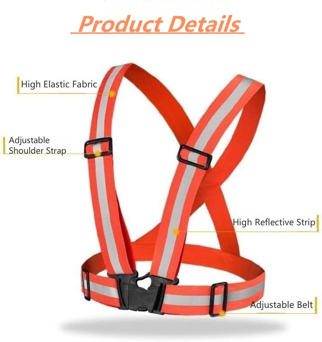 Skiennix Reflective Vest - High Visibility Safety Gear for Night Running, Walking & Cycling | Unisex Sizes