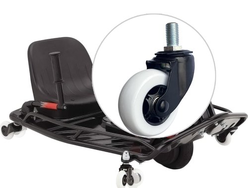 Complete Caster Wheel Premium Reliable Replacement for Razor Crazy Cart - 76mm x 30mm, Perfect Fit, Easy Installation, Compatible with Crazy Cart, XL, Drift,CC & DLX. Part NO W25143461058