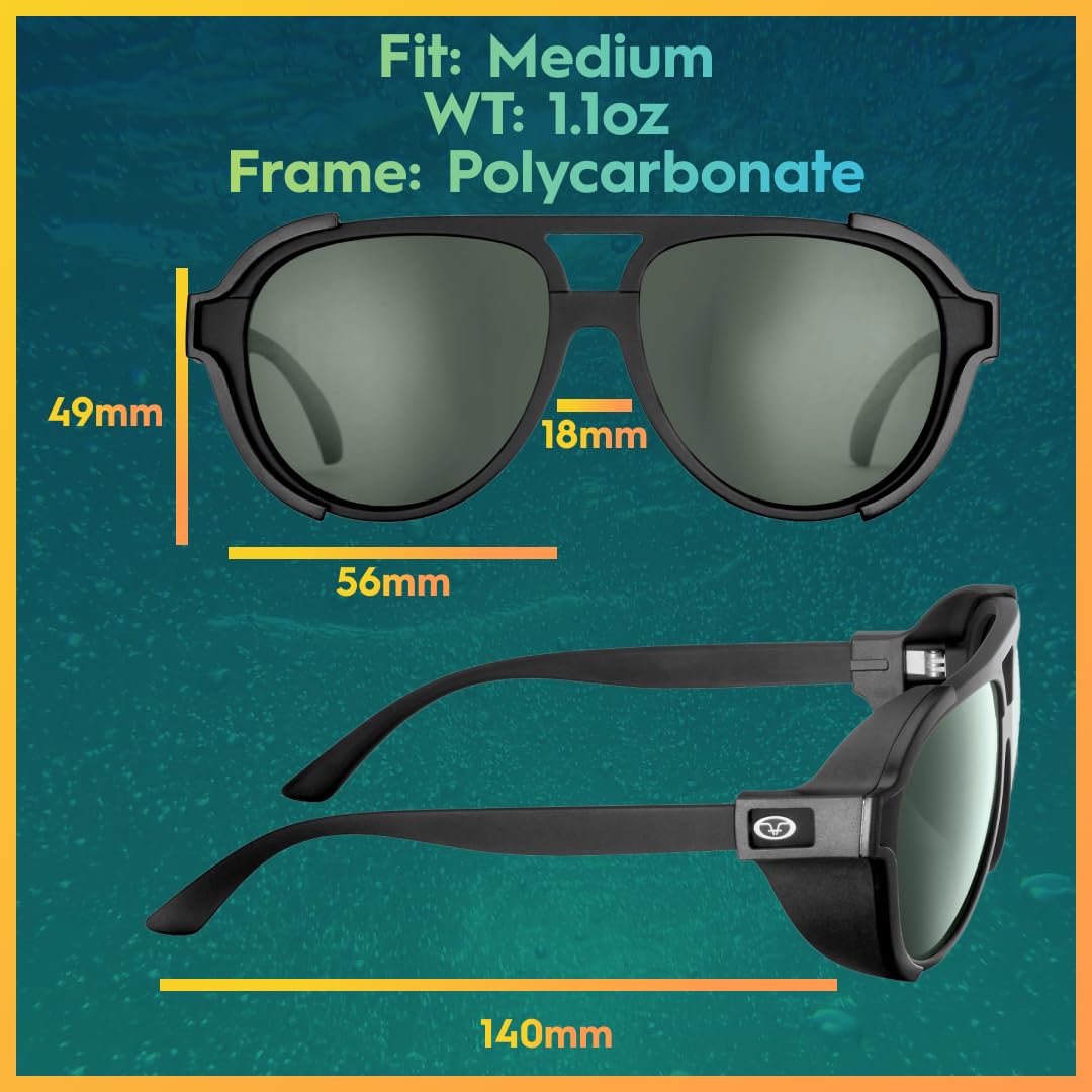 Flying Fisherman Legasea Polarized Sunglasses With Removable Side Sheilds for Men, Women, Fishing, Boating, Outdoor Sports, 100% UV Protection