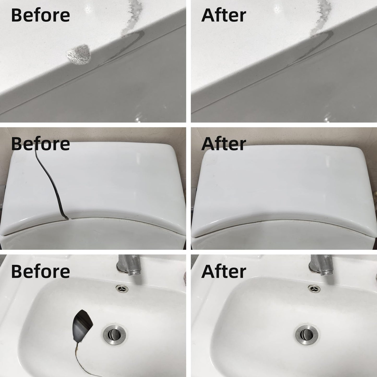 Tub Repair Kit White, Fiberglass Shower tub and Porcelain Sink Repair Kit, Acrylic, Enamel, Ceramics Tile Toilet and Shower Bath Repair Kit, Repair Cracks, Fragments, Holes and pits