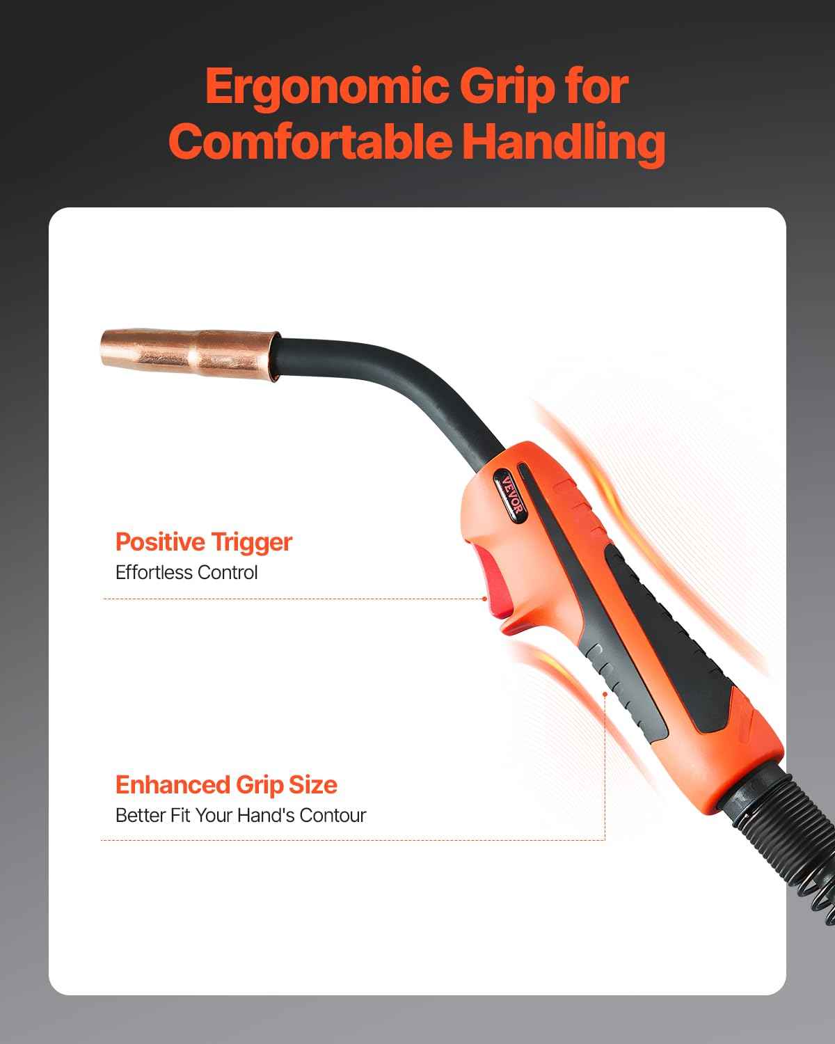 VEVOR 250Amp Mig Welding Gun with 15FT Cable, Compatible with LincoIn Power MlG 200, 215, 216, 255 and Wire-Matic 255 Welders, Suitable for 0.035" and 0.045" Welding Wires