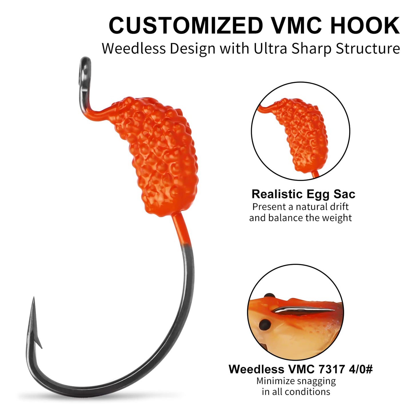 TRUSCEND Pre-Rigged Fishing Jigs, 1:50 Super Durable TPE Bass Fishing Lures, Well-Made Lifelike Soft Crayfish Swimbait, Weedless MarshSwamp Fishing Lure for Trout Crappie Walleye, Keep Separately!