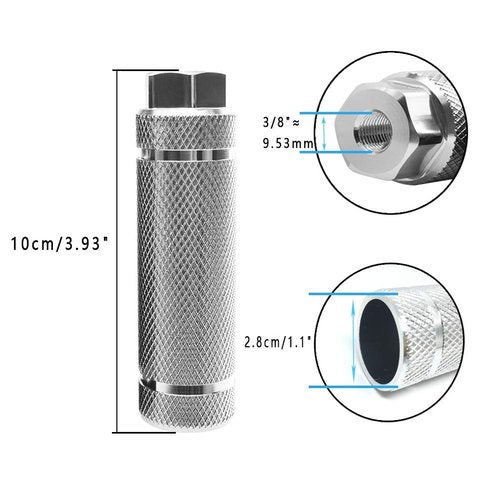 Aluminum Alloy Bike Pegs,Fit 3/8 inch Axles,Foot Pedals Backseats Stands,Durable, Non-Slip(2 Pieces) (Silver)