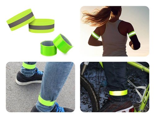 Hitopin Running Reflective Vest Gear, 4Pack Reflective Safety Harness, High Visible Reflective Running Vest, Adjustable Safety Vest, 8PCS Reflective Wristbands, for Running, Jogging, Hiking, Cycling