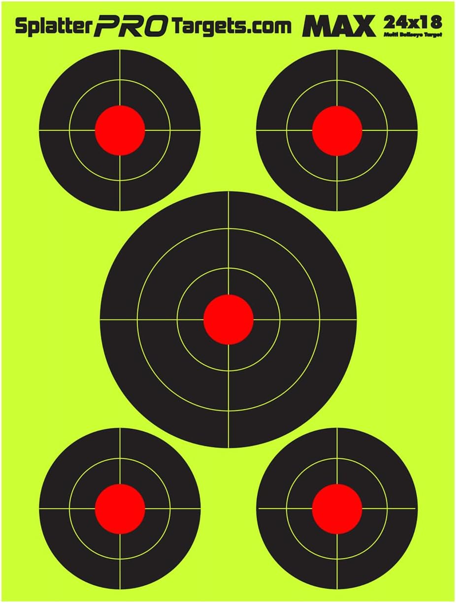 Splatter Targets - 18x24 Extra Large with Bright Fluorescent Yellow & White for Easy Shot Visibility