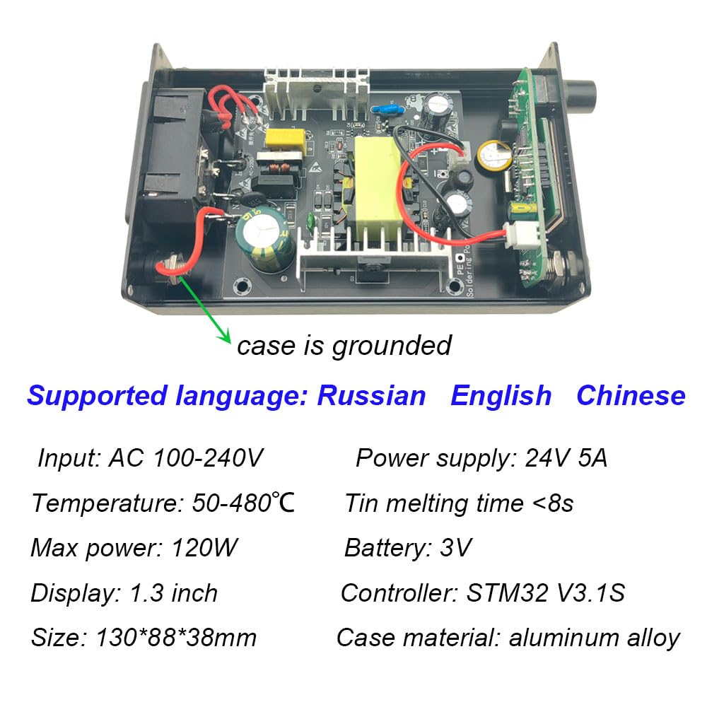 KSGER T12 Soldering Station DIY STM32 V3.1S OLED Temperature Controller Electronic Welding Iron Tips Handle Aluminum Alloy Case Power Equipments 110V T12 Iron Tips K C1 JL02