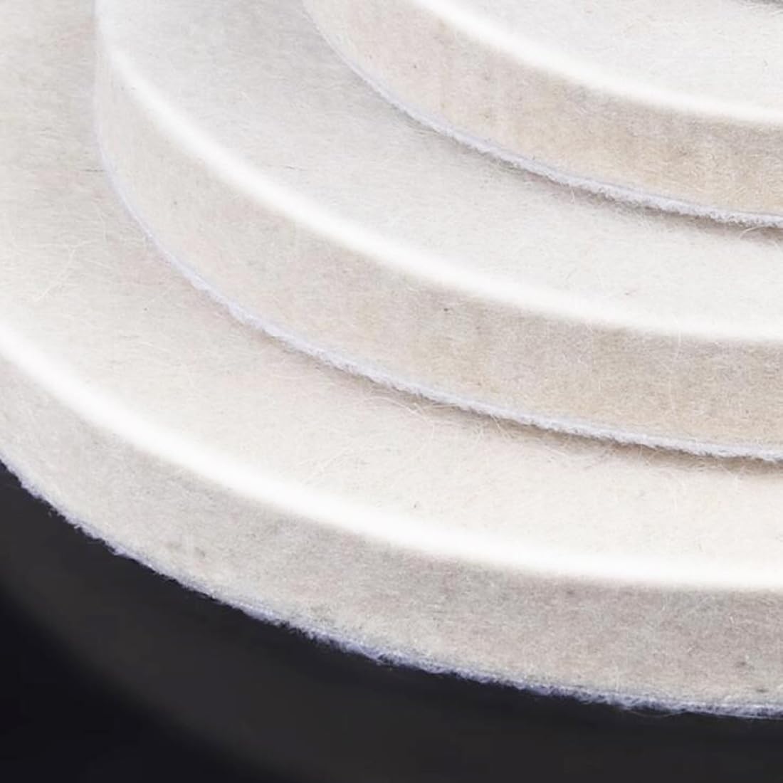 JUNLIXN 5pcs 4 Inch Wool Felt Polishing Pads, Wool Polishing Pad Buffing Wheels Flocking Hook & Loop Back for Random Orbital Sander