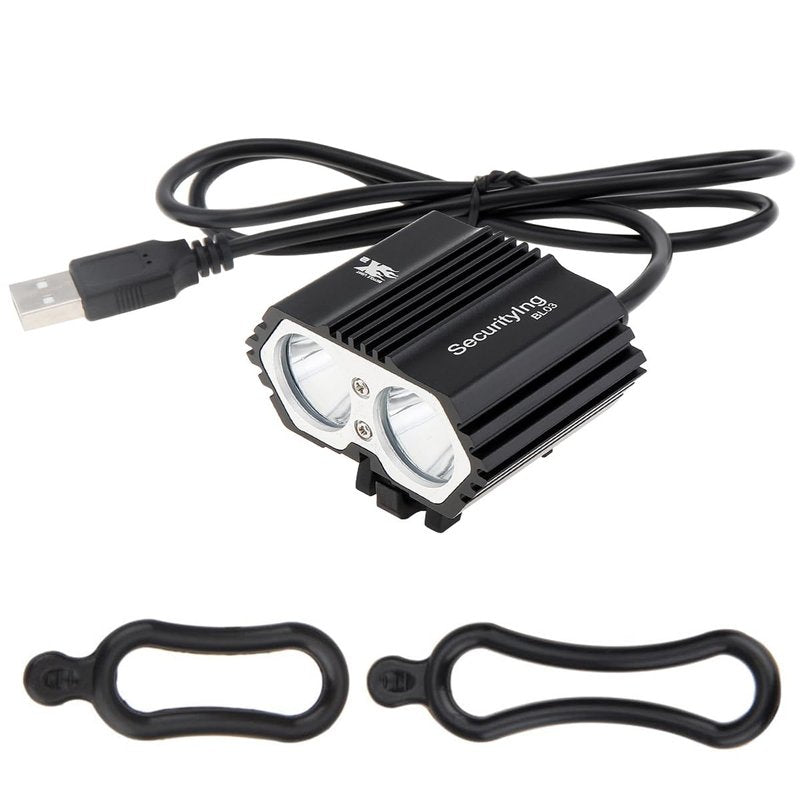 SecurityIng USB Powered Bicycle Light, LED Headlamp Waterproof 700 Lumens 4 Modes Cycling Front Lamp Bike Headlight for Mountain Road, Kids and City Bicycle - No Internal Battery