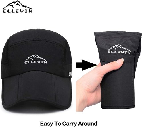 ELLEWIN Unisex Baseball Cap - Foldable Sports Hat with UPF 50+ Protection | 2 Pack