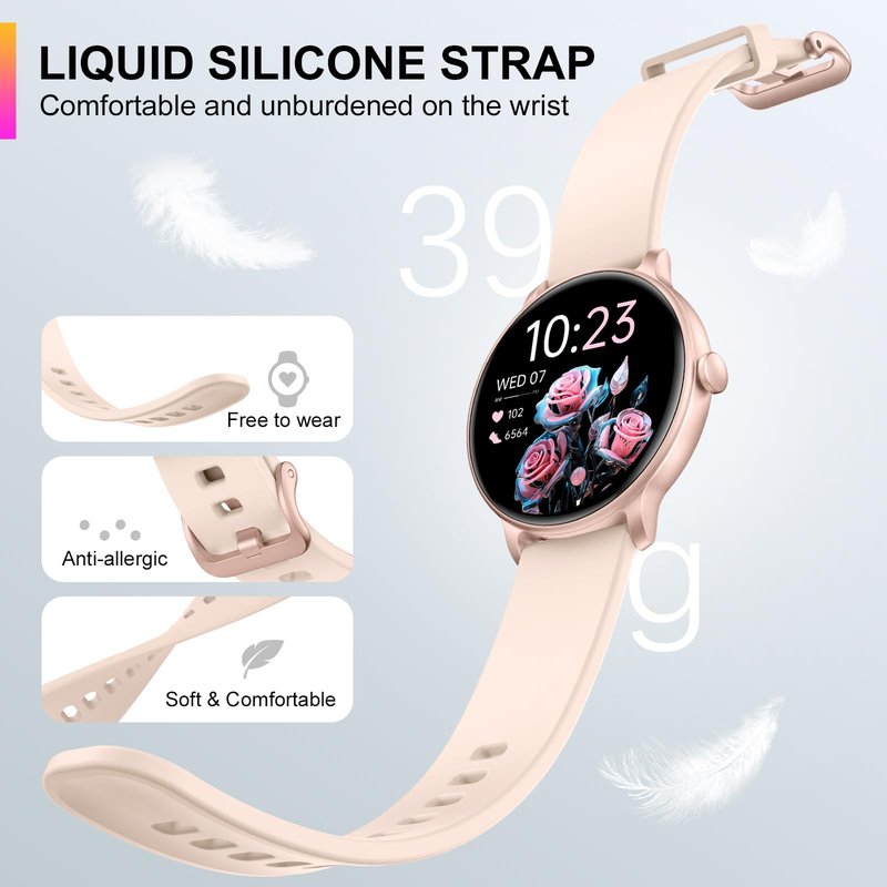 ZPPSNFIT Smart Watch, 1.43'' AMOLED Smart Watches for Men Women (Answer/Make Call), Fitness Tracker with Heart Rate/Sleep Monitor, IP68 Waterproof Activity Tracker, Pedometer for Android iOS