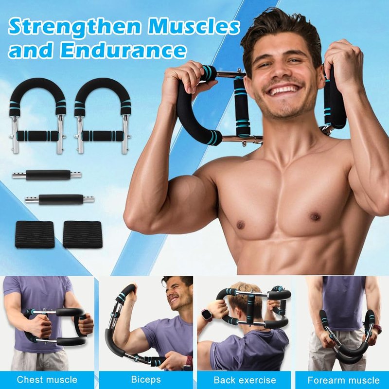 Saker Twister Arm Trainer, 40-100lb Adjustable Power Twister Bar, Arm Trainer with Chest Workout Equipment, Detachable Design Fitness Machine for Home & Gym