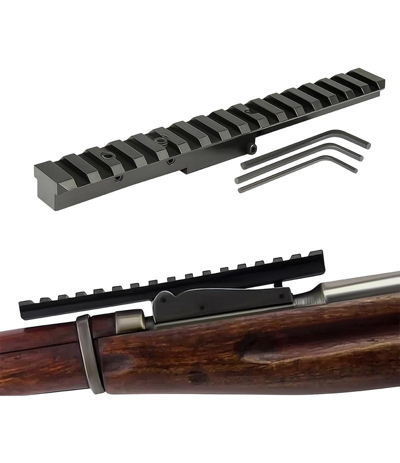 Combo of 1" Diameter Low Profile Rifle Scope Rings Picatinny Mount System with M38, M39 and M44/Mosin Nagant 91/30 Scope Mount Picatinny Rail (Rail Only)