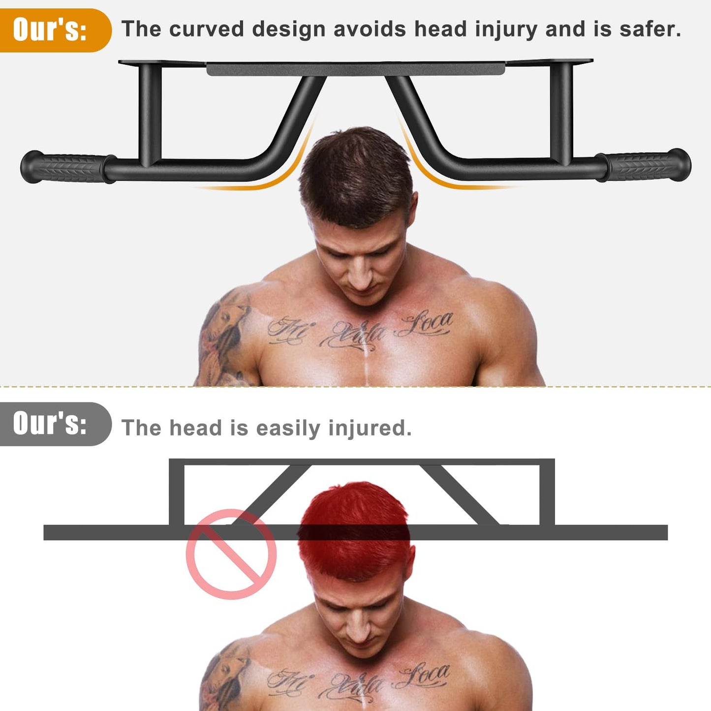 Kipika Heavy Duty Wall Mounted Doorway Pull Up Bar, Multifunctional Chin Up Bar, Portable Fitness Door Bar, Body Workout Home Gym System (A: 39" Wall Mount Pull Up Bar)