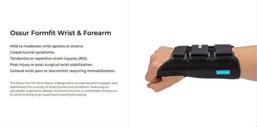 Ossur Formfit Wrist Brace for Treatment of Tendonitis, Carpel Tunnel, Post Cast Healing and Soft Tissue Injuries | Wrist Immobilization, Breathable Material, Custom Fit | 8" Version (Right, X-Small)
