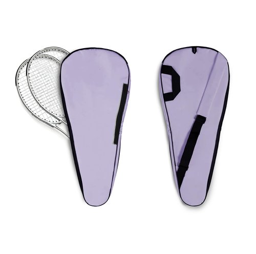 Silfrae 2 Rackets Tennis Racket Cover Padded Tennis Racket Bag with Handle and Adjustable Shoulder Strap (Purple)