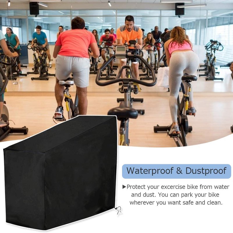 Xuuza Excercise Bike Cover, 210D Waterproof Spinning Bicycle Treadmill Cover For Indoor Outdoor Use, Upright Protective Dustproof Cycling Covers With Drawstring And Storage Bag