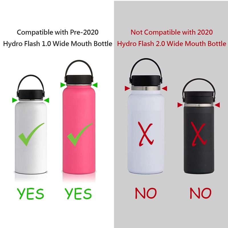 Wongeto Paracord Handle with Adjustable Shoulder Strap Compatible with Hydro Flask Wide Mouth Water Bottles 12oz, 18oz, 24oz, 32oz and 40oz - for Walking,Camping,Gym,School (Mint Green)
